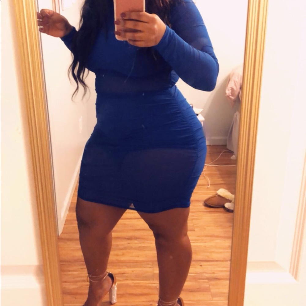 Sheer long sleeve bodycon dress